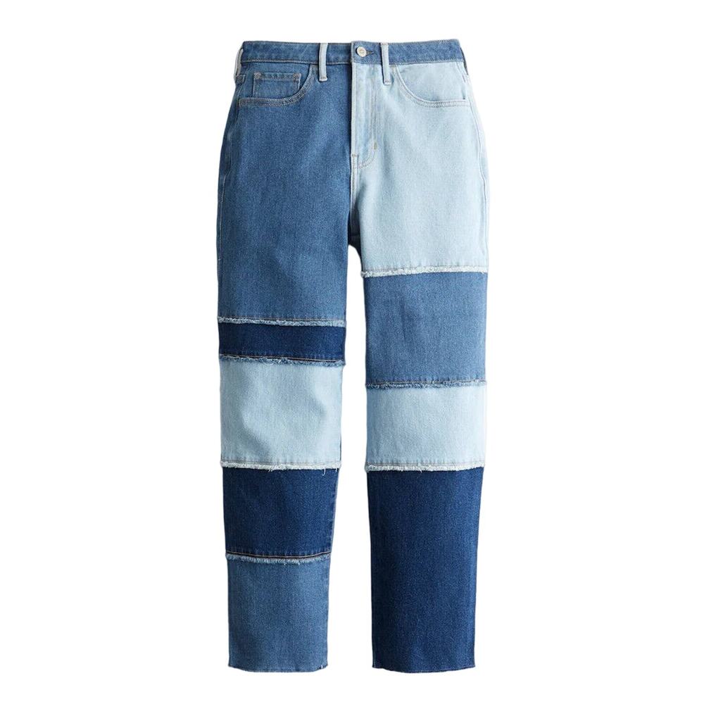 Hollister Vintage 90s Style Straight Patchwork Ultra High Sz 00R / W23 Jeans